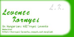 levente kornyei business card